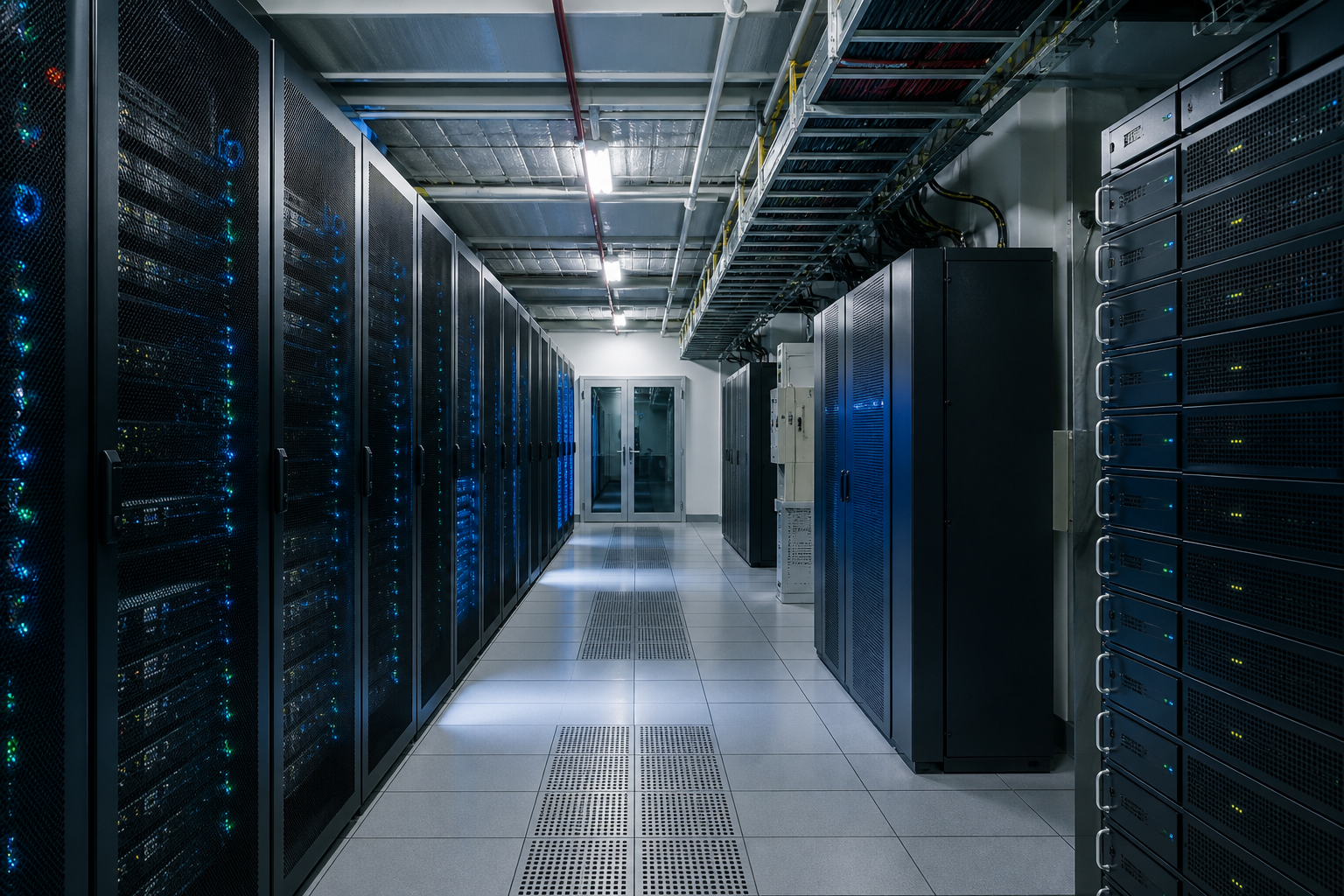 Modern server room with reliable business technology infrastructure
