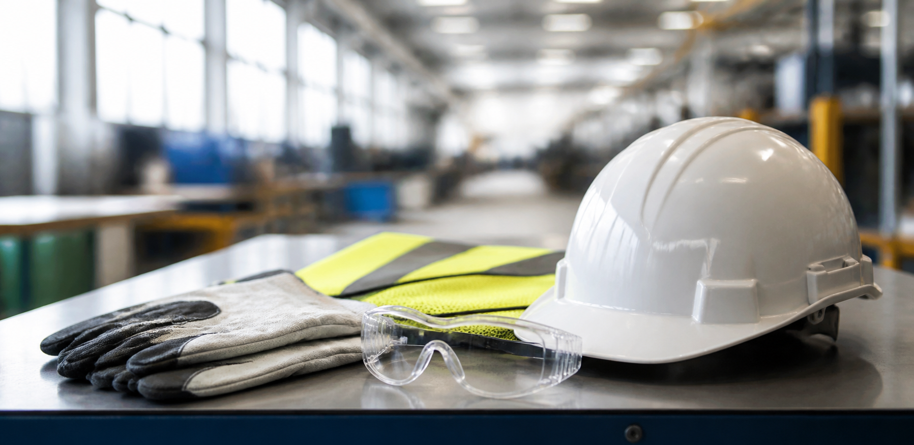Personal protective equipment arranged in a workplace