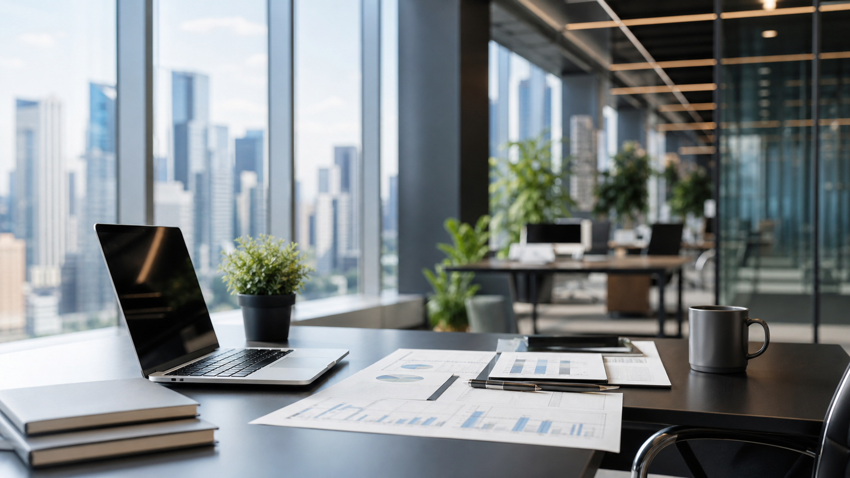 Modern office workspace prepared for business expansion